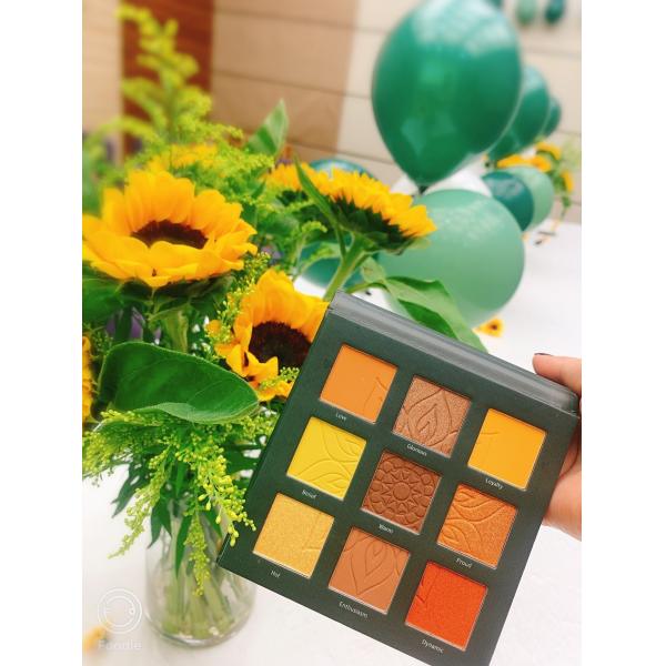 Производство ODM OEM палитры теней для век солнцецвета косметик макияжа метки частного назначения высокое пигментированное