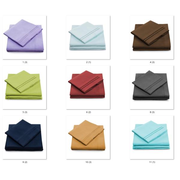 Solid Pattern Microfiber Bed Sheet Set 133 * 60 Fabric Density
