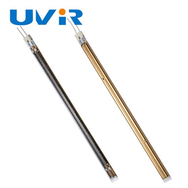 Lampe chauffante infrarouge en fibre de carbone 2000W avec revêtement doré
