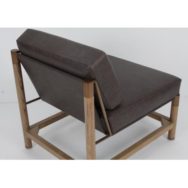 Modern Design Solid Oak Wood Lounge Chair Hotel Bedroom With Metal Accents