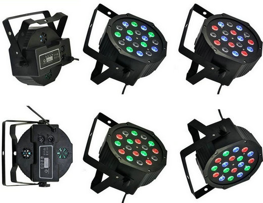 Plastic Body Light Weight Slim LED Par Lamps 18PCS 1W Par 64 Cans For Stage Lighting