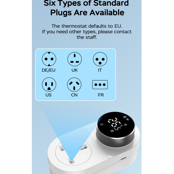 SIXWGH Smart Wi-Fi for Plug-in Thermostat 16A LED Screen APP/Voice Remote Control Heating Cooling NTC Sensor Home Aquarium