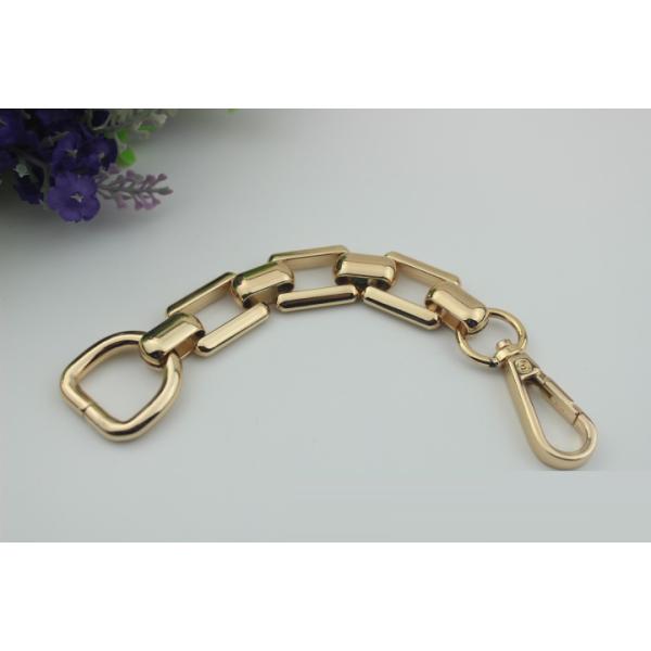 Popular luxury handbag hardware 10 mm width gold  zinc alloy decorative metal chain with iron d rings