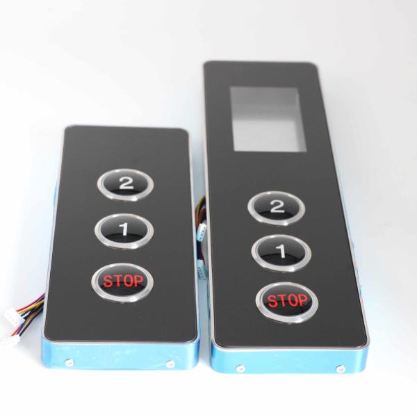 Modern Black Glass Elevator Cop LOP Panel Up/Down Arrow Call Button for Hall Surface Mounted Parts