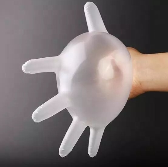 White Blue OEM Sushi PE TPE Disposable Vinyl Gloves