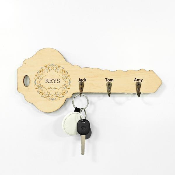DIY créatif de sublimation en bois blanc porte-clés en forme de mur suspendu avec des crochets pour l'impression de photos de sublimation