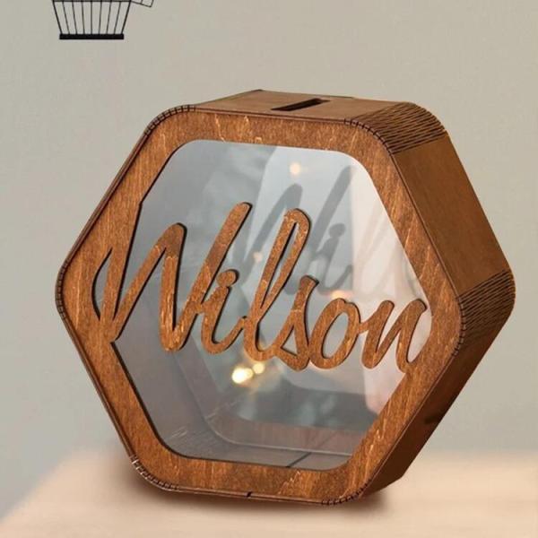 Amazon vente à chaud boîte de rangement de cartes de mariage en bois avec fenêtre en PVC, boîte de rangement de cartes-cadeaux