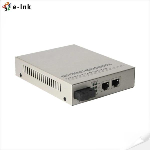 1 Fiber Port+ 2 UTP Ports 10/100M Media Converter with Buit-in PSU