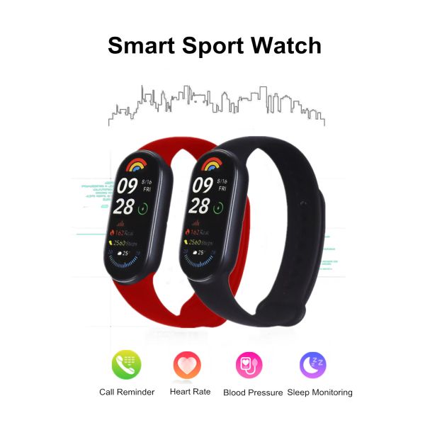 Unisex M9 Waterproof NFC Sport Bracelet Heart Rate Blood Pressure Oxygen Monitoring Fitness Smart Watch