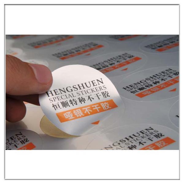 Customized high quality PET gloss/matt adhesive label sticker made by guangzhou factory,Die Cut PET Adhesive Label