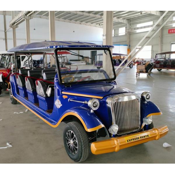 best Black Electric Classic Car 14 Seats Vintage Cart Sightseeing Seats 4kw 72v