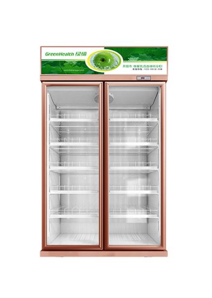 R134a Exibição comercial Congelamento Porta de vidro Frigorífico vertical de luxo para vinhos de bebida