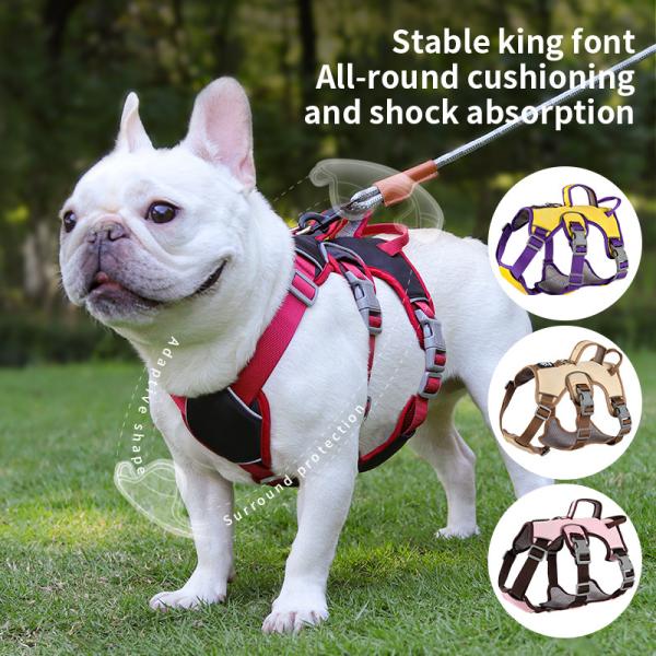 Dog harness for small and medium sized dogs, anti-breakaway dog ​​leash, reflective anti-escape leash