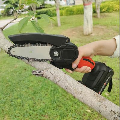 4 serra de cadeia Handheld da mão da polegada 21v Mini Chainsaw Brushless Motor Mini única