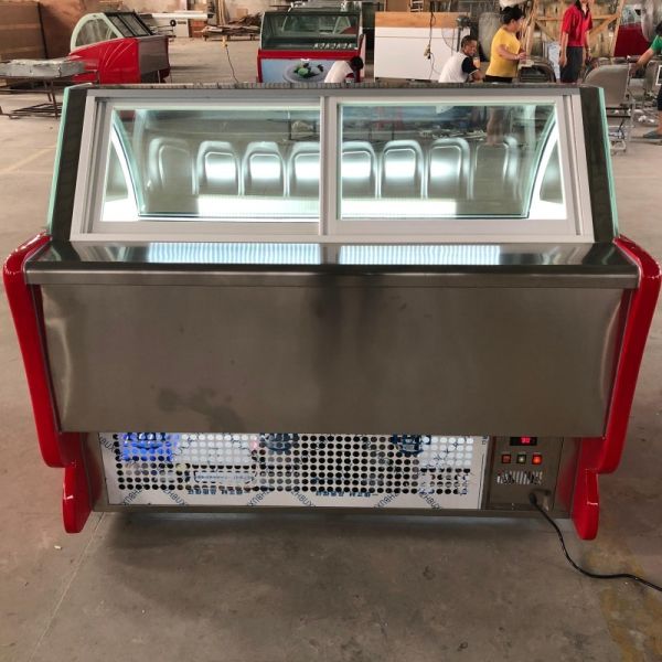 Gelato Ice Cream Display Freezer Anti Fog 1550x1030x1250mm