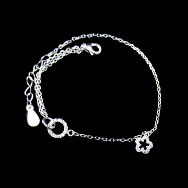 Браслет Зирконя серебра дизайна 2 сердец кубический для молодых дам