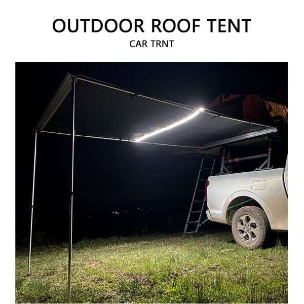 Waterproof Retractable Car Awning Tent Outdoor Car Roof Side Awning for SUV LED Light 4x4 Awning Car Sunscreen Canopy