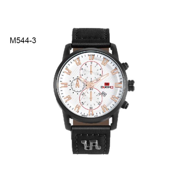Classic Men's Quartz Watch  BARIHO Analog Wristwatch Leather Strap M544