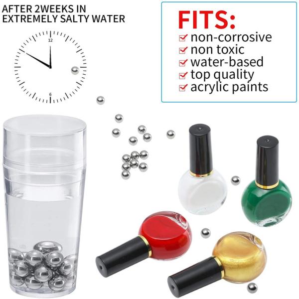 Paint Nail Polish Steel Balls Mixing Agitator Solid Metal Balls 1/4