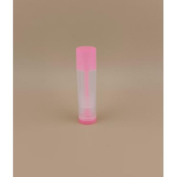 Small Smooth Clear Lip Balm Packaging With Pink Lid For Lipsticks