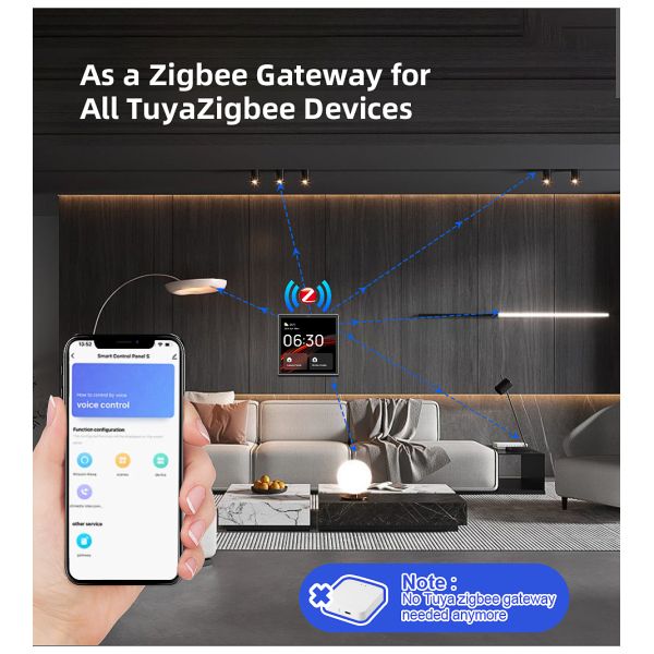 Alexa Zigbee LCD Display Smart Switch Control Panel Full HD IPS Touch Screen