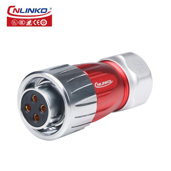 Cnlinco M20 Electrical Power Metal Circular Connector Waterproof Male Female 4 Pins Connectors