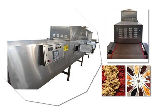 Stainless Steel Continuous Belt PLC Control Microwave Spice Serilization Machine