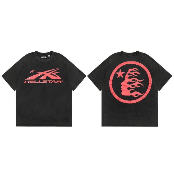 Gothic Casual Loose Oversized T-shirt Harajuku Street Trend Men And Women Personalized Print Rock Anime Punk
