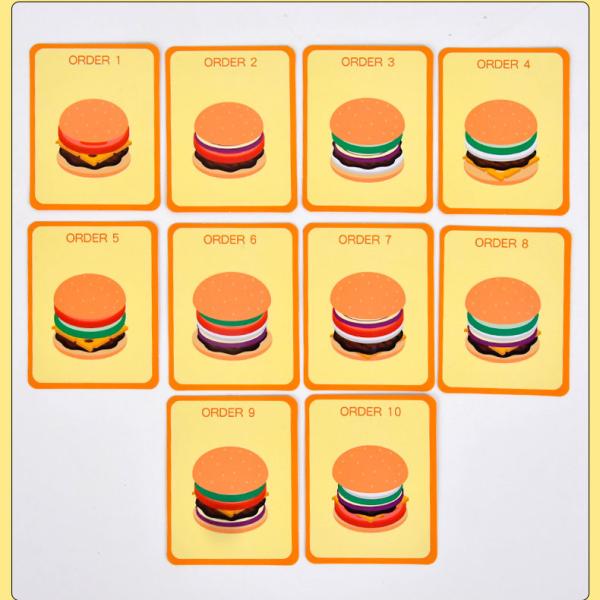 CPC CE Simulation Wooden Hamburger Sandwich Set Unisex Toy for Ages 0 to 24 Months