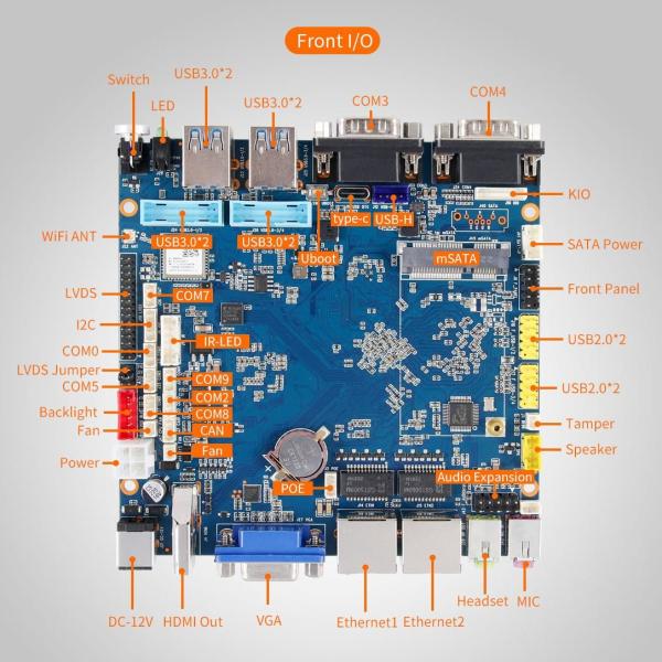 UPC-3568 Intelligent Industrial Computing Mainboard 1-way tamper-proof control interface WiFi 6