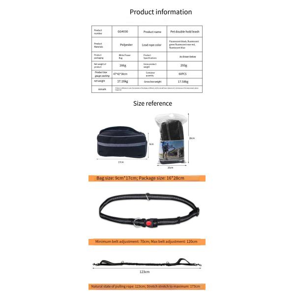 Домашние любимцы спортивные бега отражающий материал Leash Dog Double Handle Leash