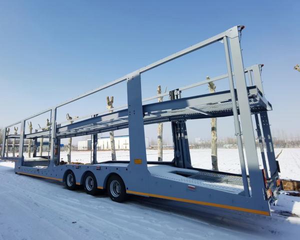 Tire Triangle Customization 3axles 8 Cars Transport Tractor Semi Trailer Towing Double Deck Trailer