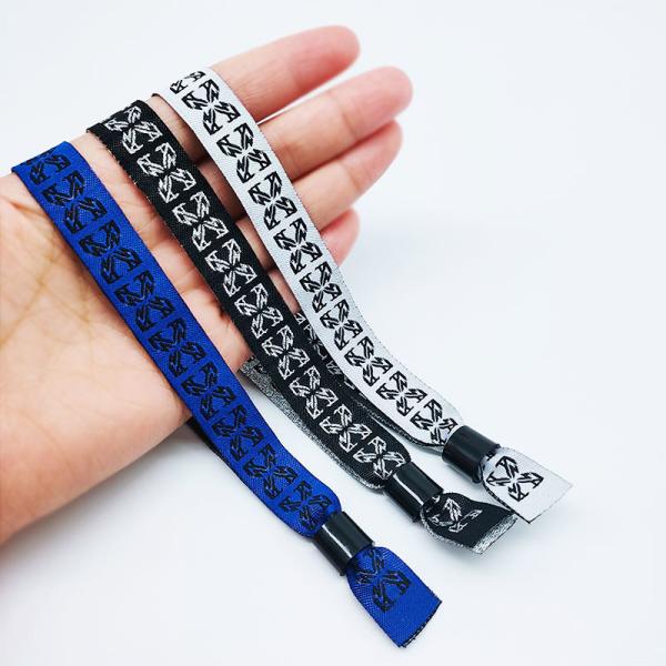 Printed Fabric Wrist Bands Tear Resistant for Music Festivals and Hotel Entrance