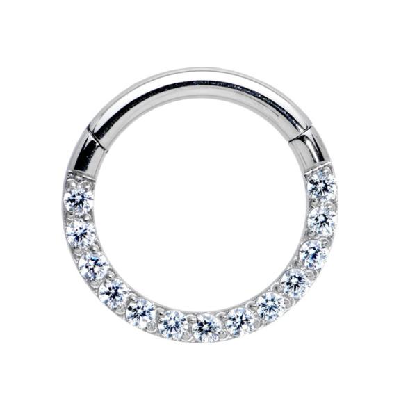 кольцо Tragus диамантов 0.1ct прокалывая, Dia 8-15mm кольца носа белого золота внутренний