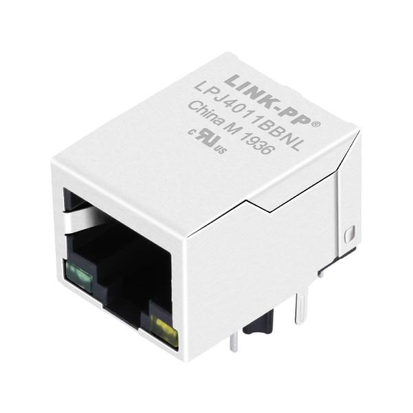 J00-0045NL PulseJack Right Angle 1x1 Modular Connectors - 100Base Rj45 Magnetics
