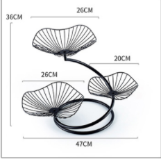 Powder Coated Anti Corrosion 0.8KG Steel Fruit Basket Three Storey