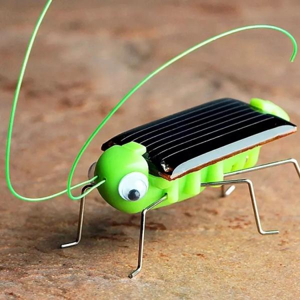 ECO Friendly Green Solar Powered Grasshopper For Kids Customized Logo