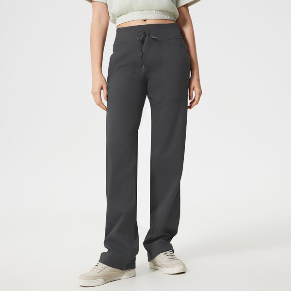 Women's Drawstring Scrub Pants Breathable Lightweight Straight for Medical Work Wear