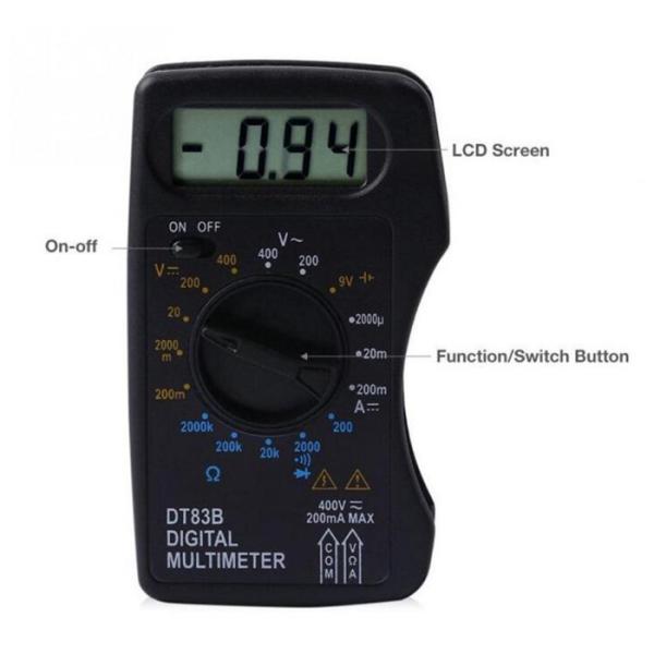Pocket DT83B Digital Multimeter Ammeter Voltmeter DC/AC Resistor Ohm Voltage Multi Meter Tester Electrical Instruments