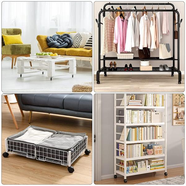 Black Nylon Office Chair Castor Wheels with Top Plate Mounting