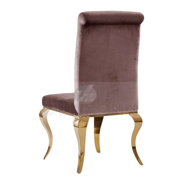 Stainless Steel Wedding Chair for Outdoor Events Coffee Shops Apartments Velvet Fabric Upholstered Dining Chair for Living Room