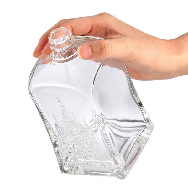 Garrafa de vidro congelado de 500 ml para decoração industrial da casa Garrafa de licor