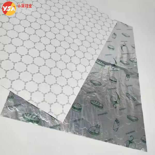 Hexagon Honeycomb Paper  Laminated Aluminum Foil Burger Wrapping Paper | Aluminum Foil + Paper | Oil-Proof & Moisture-Proof | Complies with Food Contact Standards