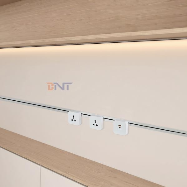 New Removable Ultra narrow track socket Convenient Wall-Mounted Multi-Outlet Power Rail Track Socket