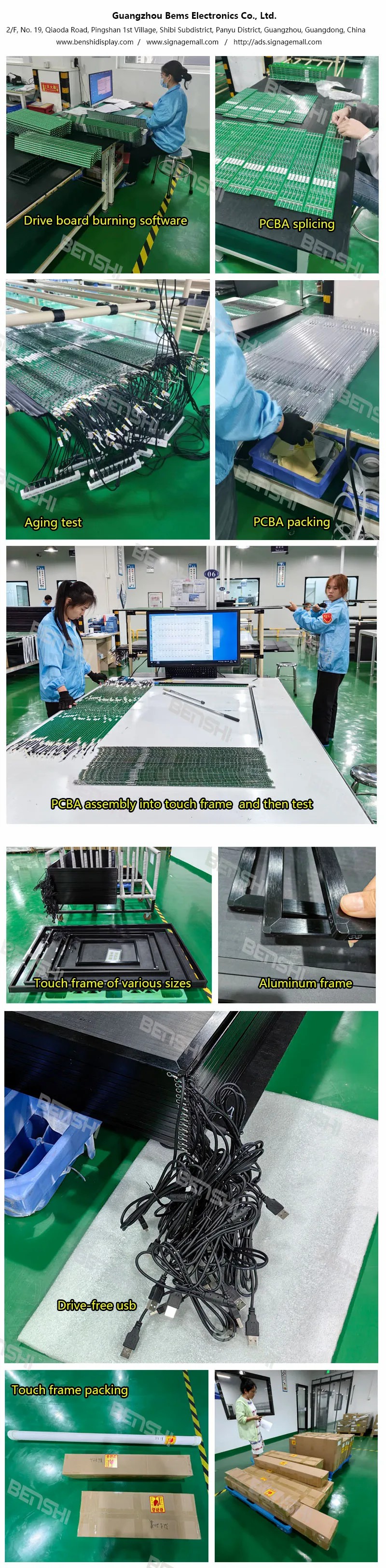 Компоненты цифровой сигнализации 110-220В 20/40 точек Touch Screen Overlay Kit IR Multi Touch Frame