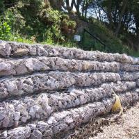 Le PVC tissé hexagonal a enduit le mur de soutènement de paniers de 2.2mm Galfan Gabion