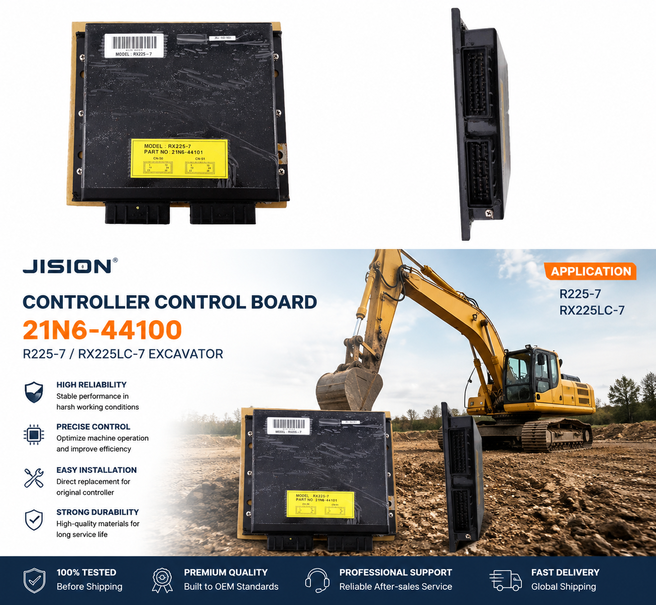 R225-7 RX225LC-7 Excavator Controller Control Board 21N6-44100 21N644100 ECU Computer Board Replacement for Hyundai Excavator