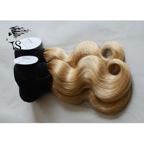 Body Wave Blonde 613 Ombre Real Hair Extensions , Malaysian Curly Hair Extensions