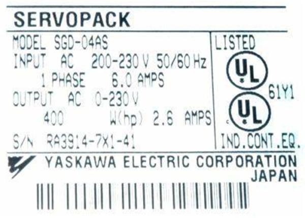 O bloco servo industrial da movimentação servo elétrica de Yaskawa entrou 1 fase 400W SGDE-04AS
