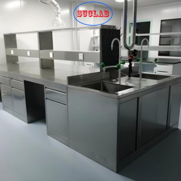 304 Stainless Steel Worktop Stainless Steel Lab Bench Silver Layer Number of Drawers As Drawing Practical Laboratory Furniture Solution